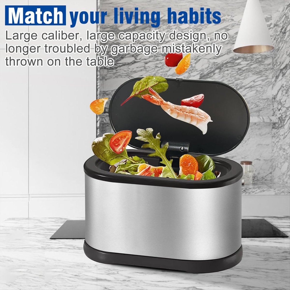 Compost Bin Countertop - MALL Mini Afvalbak met Deksel, 4L