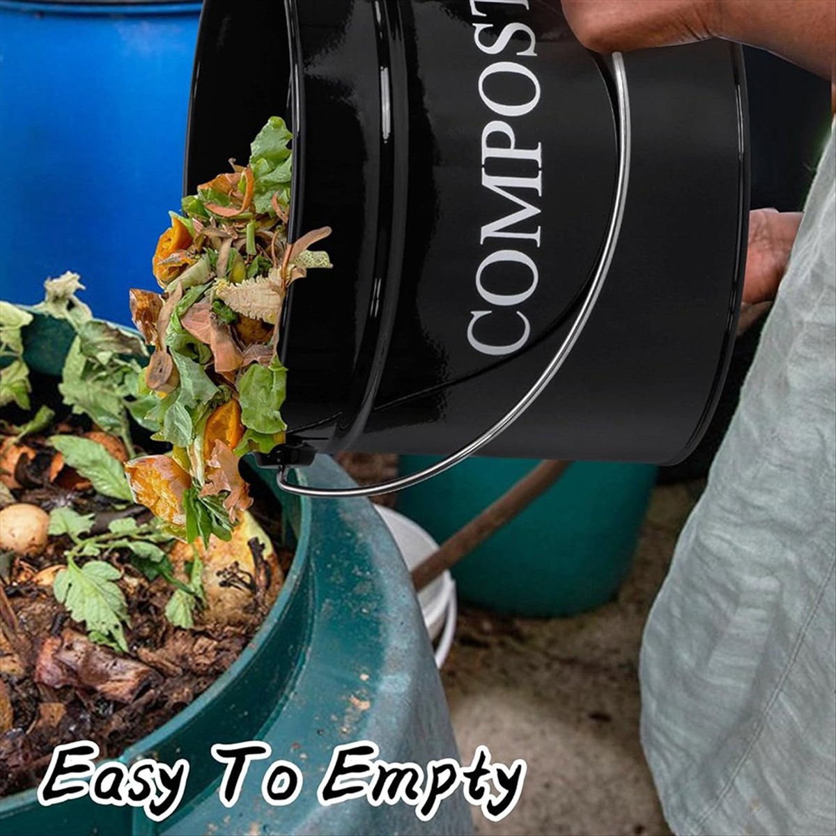 Compost Bin Countertop - Keukencompostbak voor keukenwerkblad, 1 gallon compostemmer
