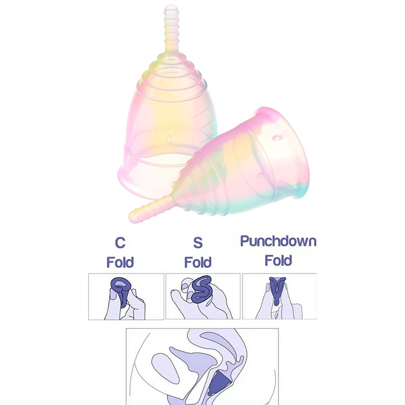 Menstrual Cup Silicone - 1Pcs Vrouwen Kleurrijke Cup Medische Siliconen